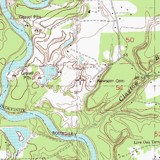 Topographic Map of Country Bend Airport, LA