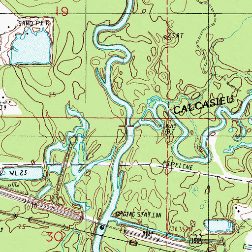 Topographic Map of Whisky Chitto Creek, LA