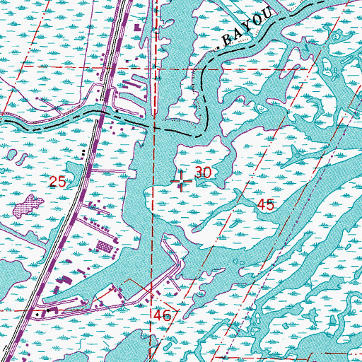 Topographic Map of KNOK-FM (Belle Chasse), LA