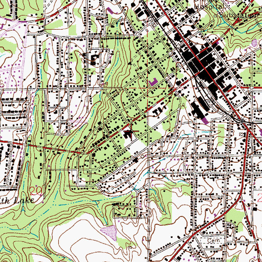 Topographic Map of College Street Elementary School, AL