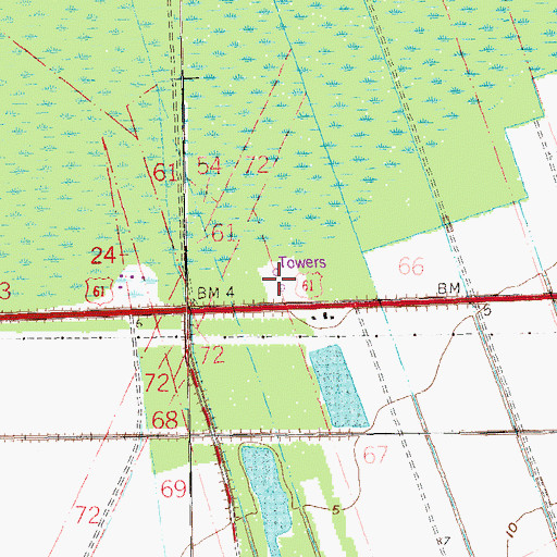 Topographic Map of WCKW-AM (Garyville), LA