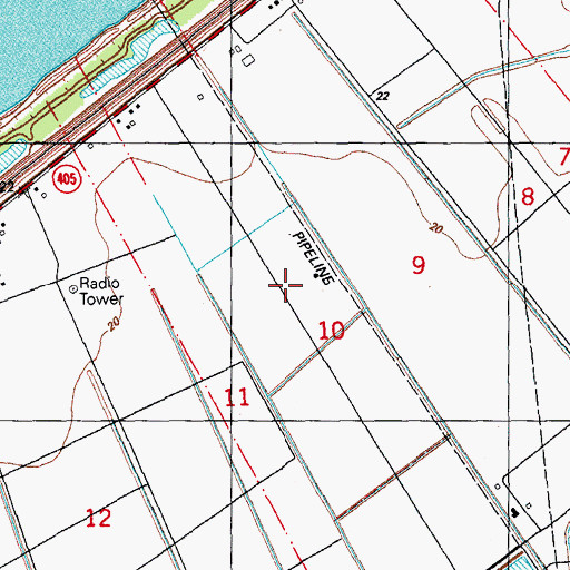 Topographic Map of KKAY-AM (White Castle), LA
