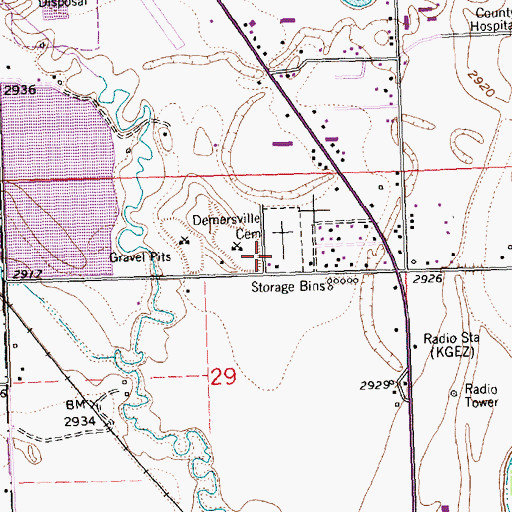 Topographic Map of 28N21W29ABDC01 Well, MT