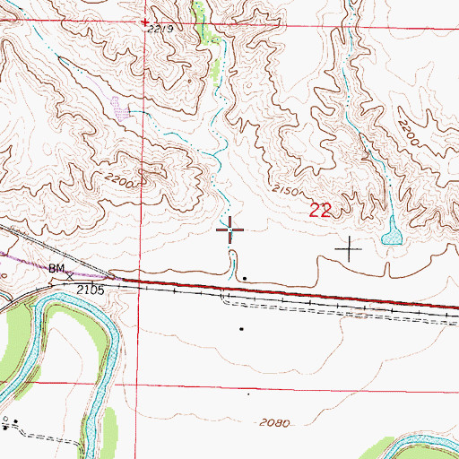 Topographic Map of 28N40E22CABC01 Well, MT