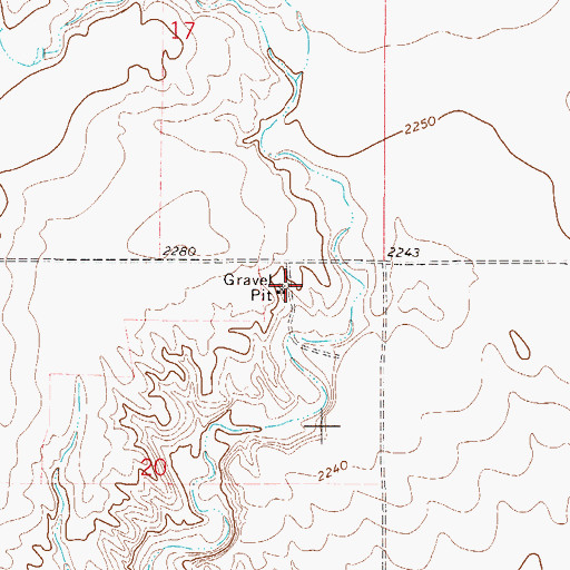Topographic Map of 28N48E20AA__01 Well, MT