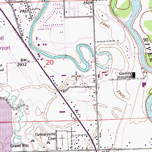 Topographic Map of 28N21W20DA__01 Well, MT
