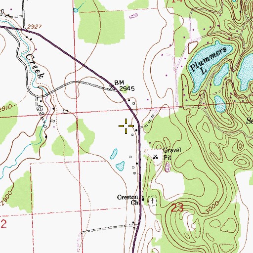Topographic Map of 28N20W23BABC01 Spring, MT
