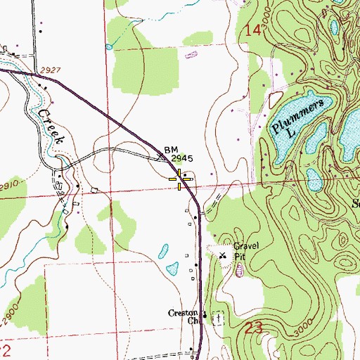 Topographic Map of 28N20W14CCDD01 Well, MT
