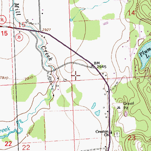 Topographic Map of 28N20W14CCCD02 Well, MT