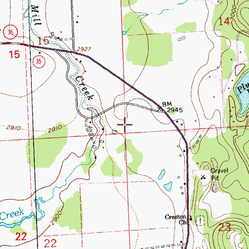 Topographic Map of 28N20W14CCCC02 Well, MT
