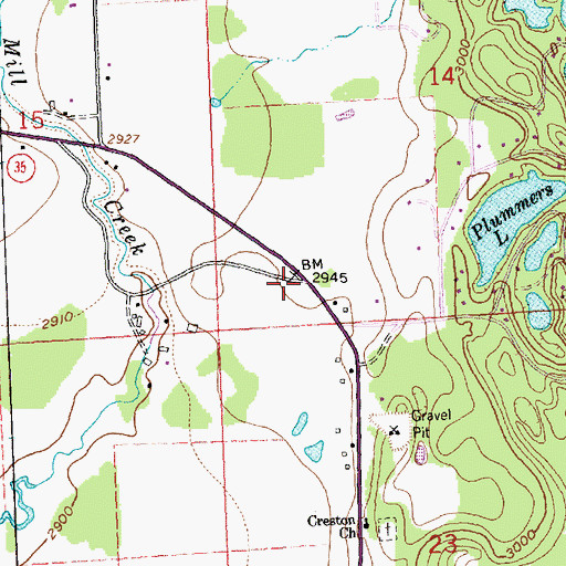 Topographic Map of 28N20W14CCDA02 Well, MT