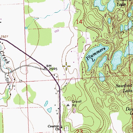 Topographic Map of 28N20W14CDCC01 Well, MT