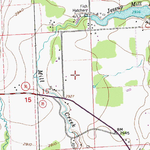 Topographic Map of 28N20W15AD__01 Well, MT