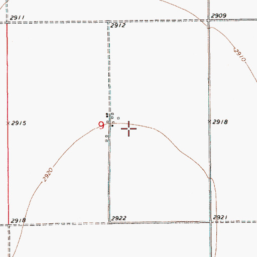 Topographic Map of 28N10E09DB__01 Well, MT