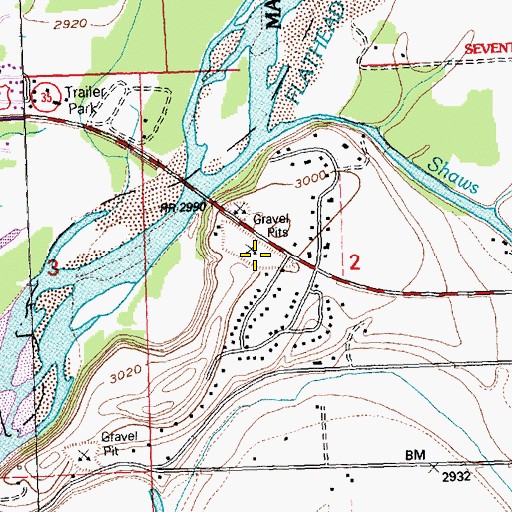 Topographic Map of 28N21W02BDCC01 Well, MT