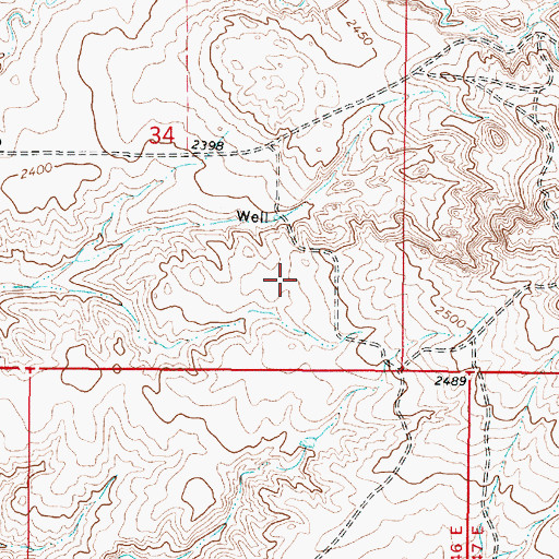 Topographic Map of 29N46E34DBDA01 Well, MT