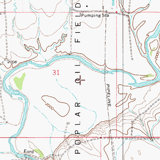 Topographic Map of 29N51E31DBAD01 Well, MT