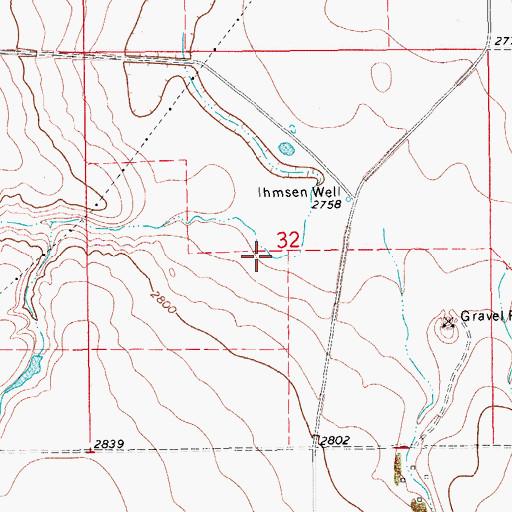 Topographic Map of 29N12E32BD__01 Well, MT