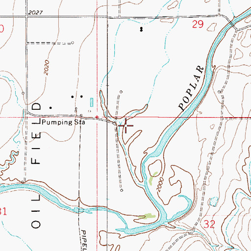 Topographic Map of 29N51E32BBBA03 Well, MT