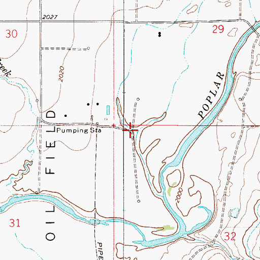 Topographic Map of 29N51E32BBBA01 Well, MT