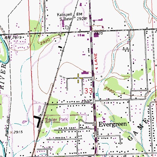 Topographic Map of 29N21W33CB__01 Well, MT