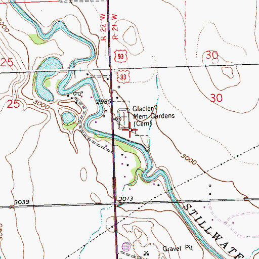Topographic Map of 29N21W30CC__01 Well, MT