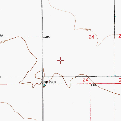 Topographic Map of 29N09E24CB__01 Well, MT
