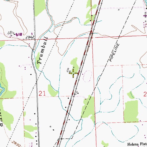 Topographic Map of 29N21W21ADBA01 Well, MT