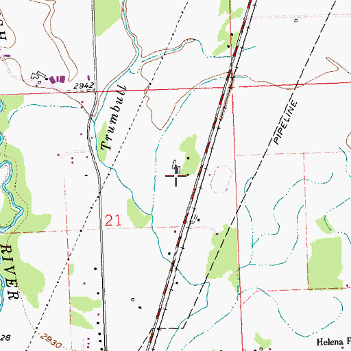 Topographic Map of 29N21W21ADBA02 Well, MT