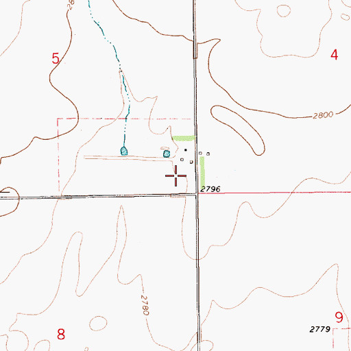 Topographic Map of 29N12E05DD__01 Well, MT