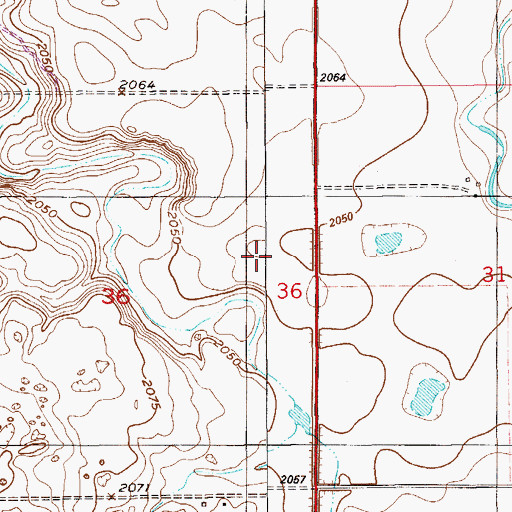 Topographic Map of 30N55E36DADD01 Well, MT