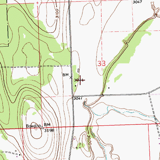 Topographic Map of 30N21W33CA__01 Well, MT