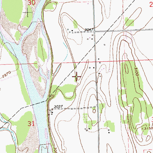 Topographic Map of 30N20W31AA__01 Well, MT