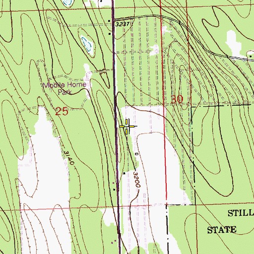 Topographic Map of 30N22W25DAB_01 Well, MT