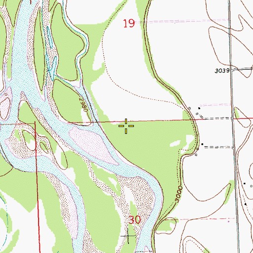 Topographic Map of 30N20W30BAAA01 Well, MT