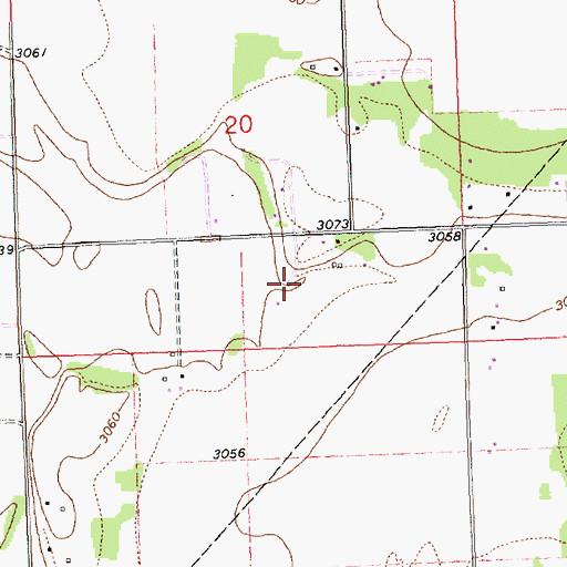 Topographic Map of 30N20W20DC__01 Well, MT