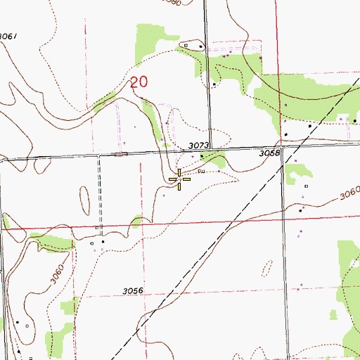 Topographic Map of 30N20W20DC__01 Well, MT