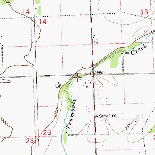 Topographic Map of 30N21W23AAAB01 Well, MT