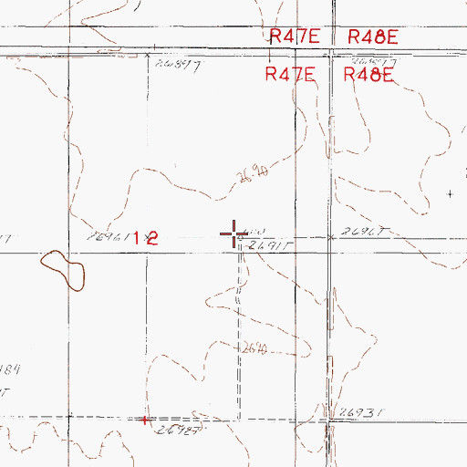 Topographic Map of 30N47E12ADCC01 Well, MT