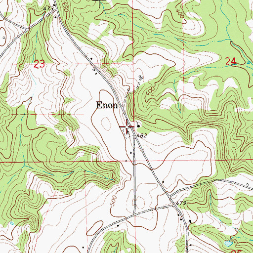 Topographic Map of Enon Cemetery, AL