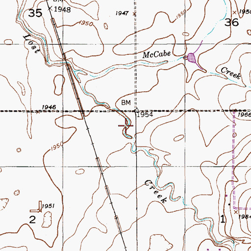 Topographic Map of 30N55E01BAB_01 Well, MT