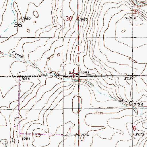 Topographic Map of 31N55E36DDDD01 Well, MT