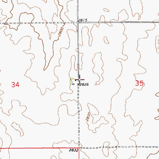 Topographic Map of 31N12E35BCCC01 Well, MT