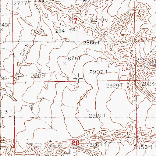 Topographic Map of 31N15E17ACCC01 Well, MT