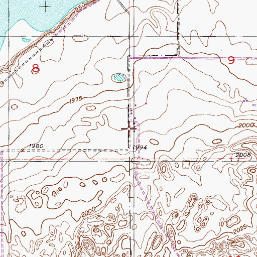 Topographic Map of 31N57E09CCBC01 Well, MT