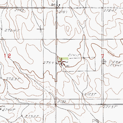 Topographic Map of 31N48E07CBBA01 Well, MT
