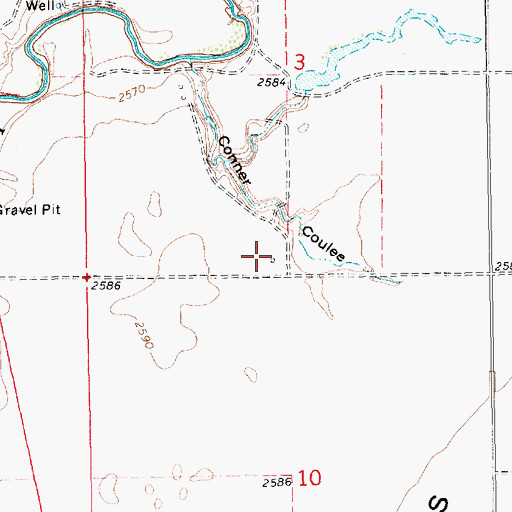 Topographic Map of 31N14E03CDDC01 Well, MT