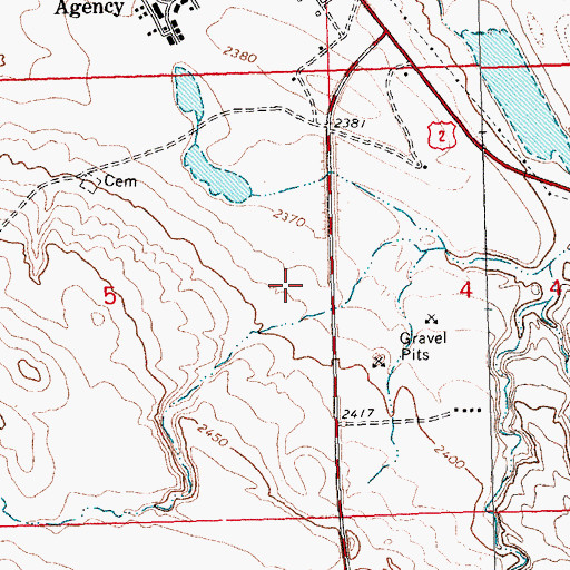 Topographic Map of 31N23E05ADDC01 Well, MT