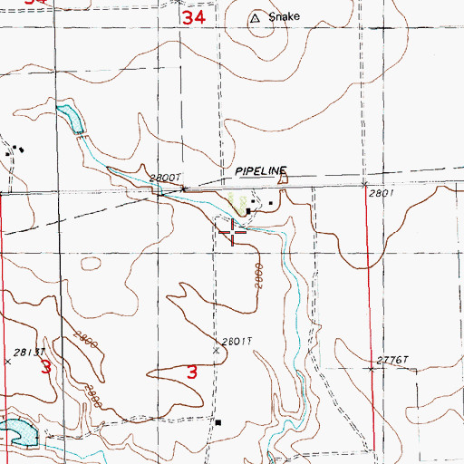 Topographic Map of 31N20E03CDCA01 Well, MT