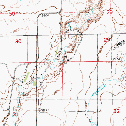 Topographic Map of 32N19E29CCCC01 Well, MT